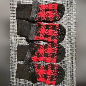 Red and Black Plaid Socks